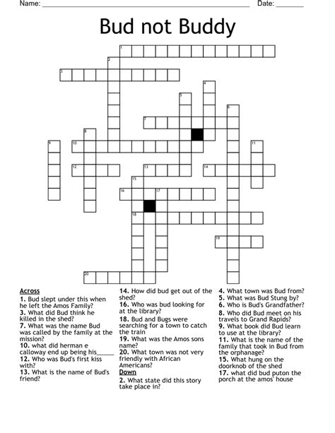 bud crossword